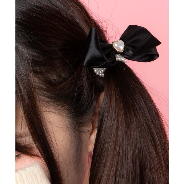 リボン付きパールヘアゴム 量産型 地雷系[品番：WG010086363