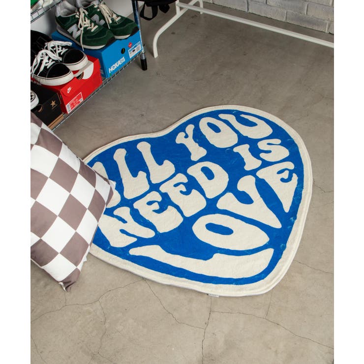 ブルー | ハートロゴラグマット 韓国 韓国ファッション | WEGO【WOMEN】