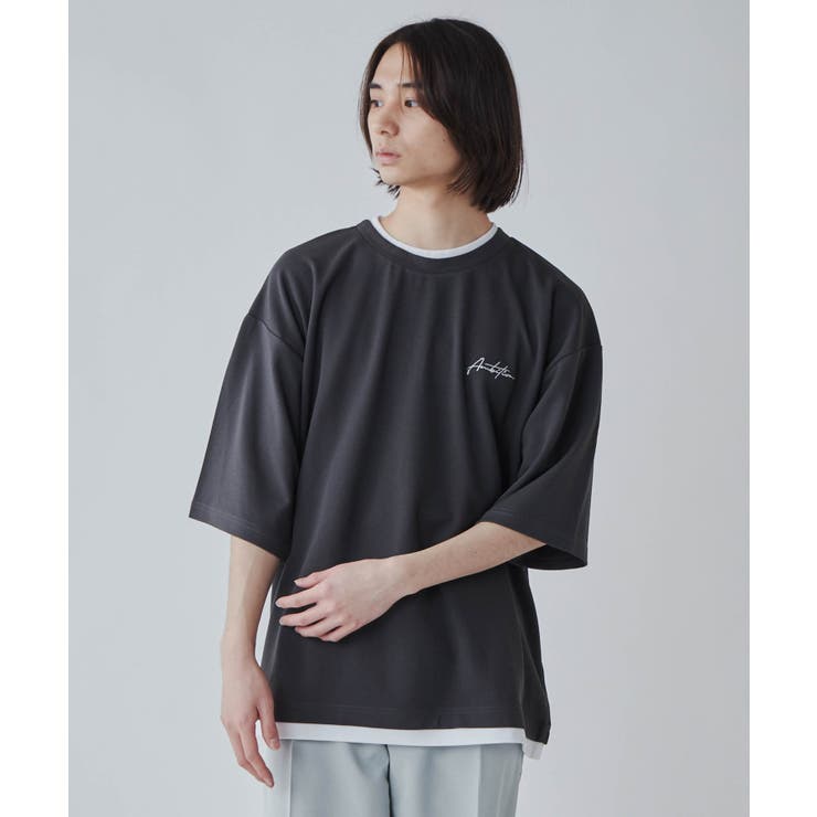 レイヤード シンプルロゴ刺繍Tシャツ  メンズ[品番：WG010087628]｜WEGO【MEN】（ウィゴー）のメンズファッション通販｜SHOPLIST（ショップリスト）