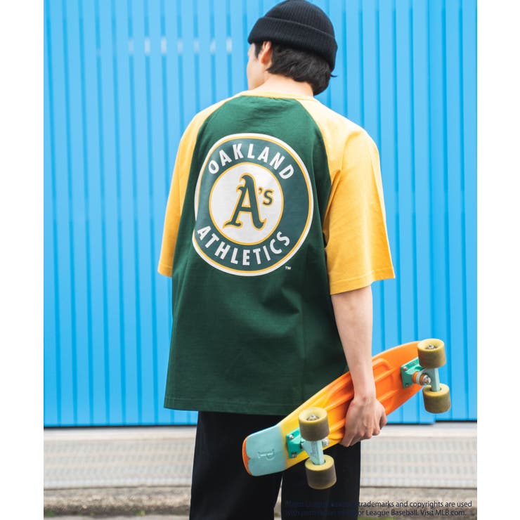 別注 MLB ラグランロゴBIGT 韓国 韓国ファッション ストリート系