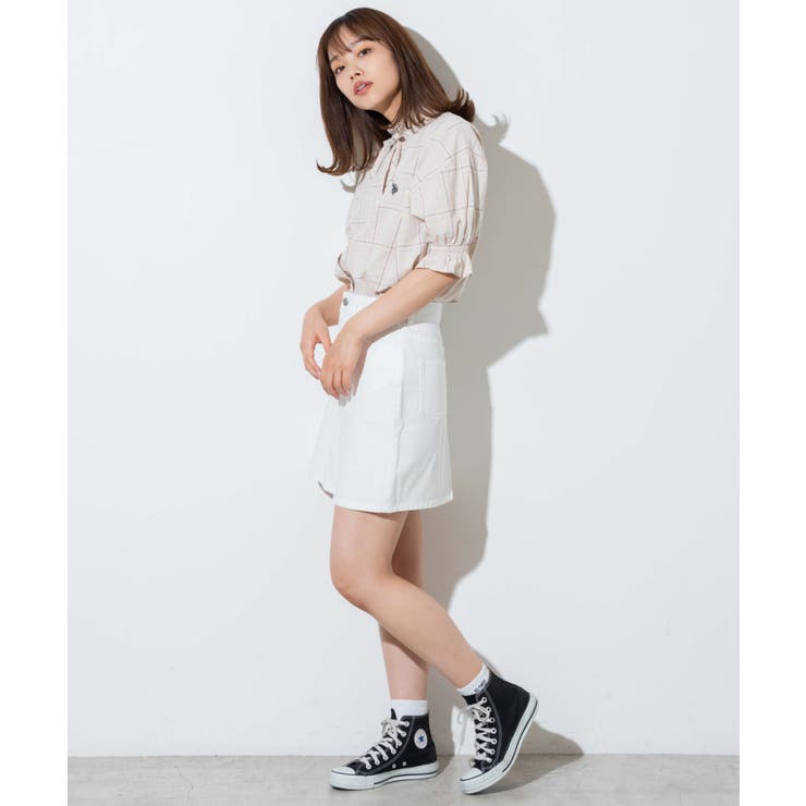 USPOLOスタンドフリルブラウス [品番：WG010079204]｜WEGO【WOMEN