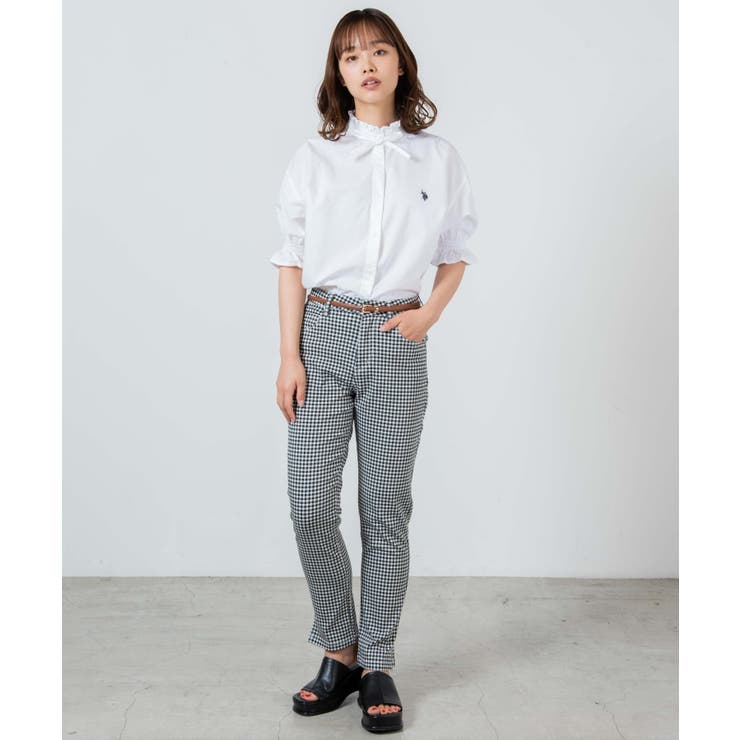 USPOLOスタンドフリルブラウス [品番：WG010079204]｜WEGO【WOMEN