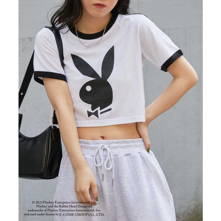 PLAYBOYリンガーチビTシャツ[品番：WG010084199]｜WEGO【WOMEN 