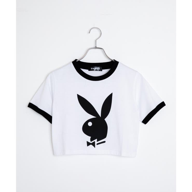 とプリントされていますvintage playboy チビT クロップド ショート丈