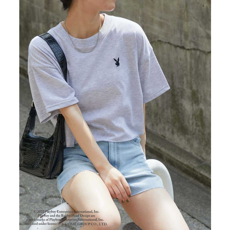 ♡美品♡マディソンブルー ポケット Tシャツ バックプリント バック刺繍プリント半袖Tシャツ(M ブルー): トップス｜Right-on