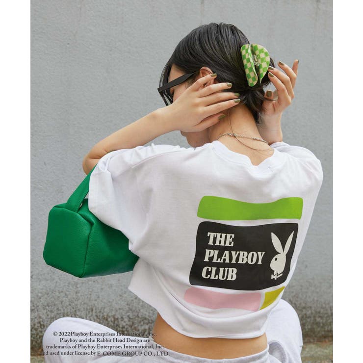 PLAYBOY フロッキープリント サーモンピンク ヴィンテージ 古着