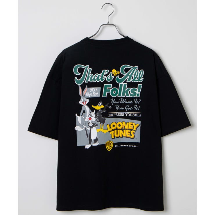 グリーンクラブ　Tシャツ　シルベスター　ルーニー　テューンズ　綿　コットン　黒 GREEN CLUBS - グリーンクラブ Tシャツ シルベスター ルーニー