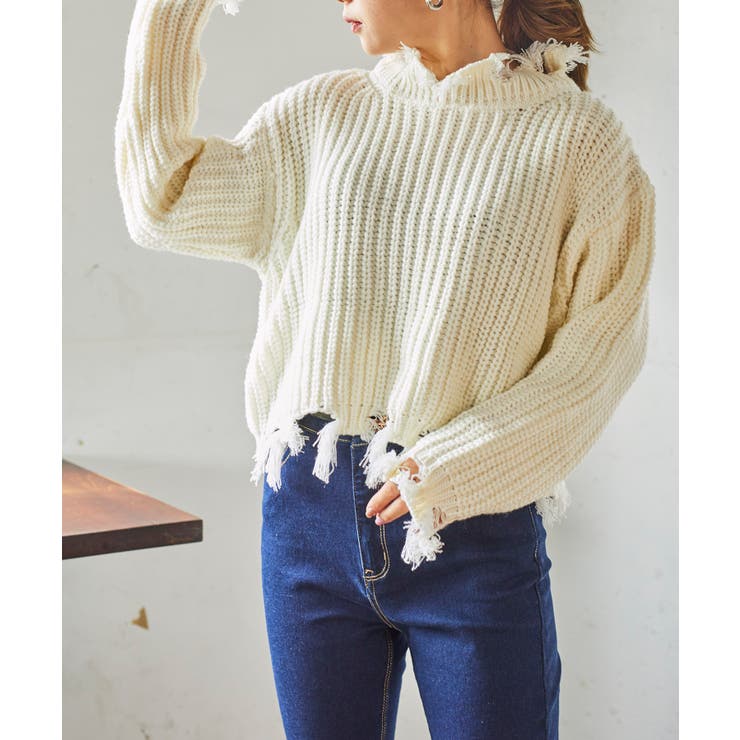 WEB限定】ダメージショートニット MO20AW10-L5002[品番