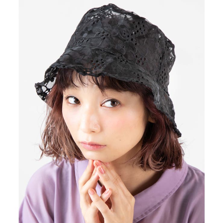 ブラック | レースバケットハット MO20SM07-LG4425 | WEGO【WOMEN】