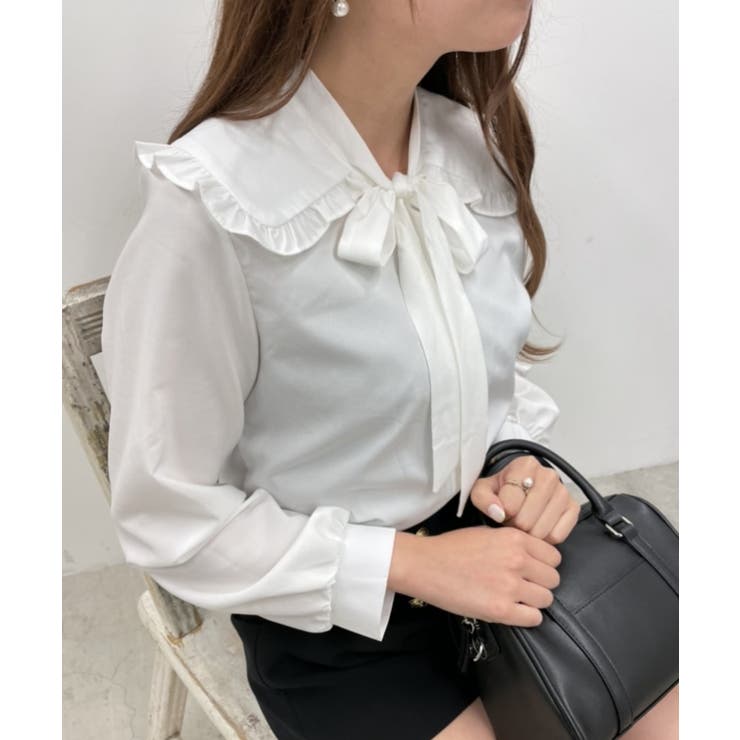 リボンフリル襟ブラウス[品番：WG010084121]｜WEGO【WOMEN】（ウィゴー 