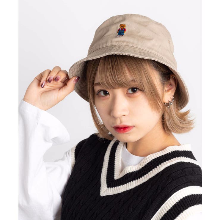 ベア刺繍バケットハット MT19AU07-MG2998[品番：WG010049719