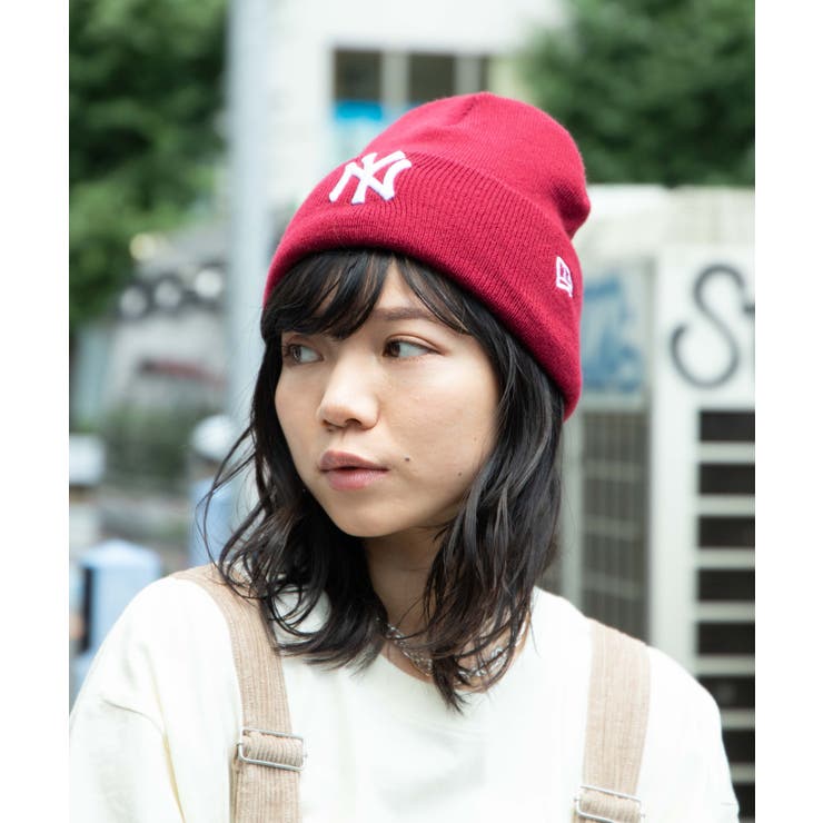ブラック】別注NEWERA Cuff Knit 韓国 韓国ファッション ストリート系