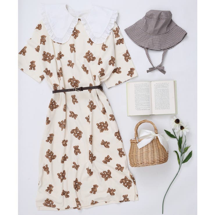 ワンダフルワールド♡くま柄ワンピース WC】クマ柄ビッグTワンピ[品番：WG010079992]｜WEGO【WOMEN