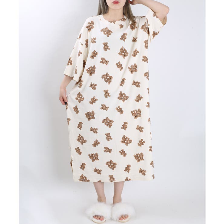 WC】クマ柄ビッグTワンピ[品番：WG010079992]｜WEGO【WOMEN