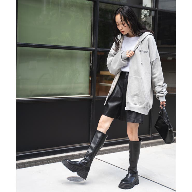 ヘビーウエイトワンポイントZIPパーカー レディース 秋 | WEGO【WOMEN】 | 詳細画像2 