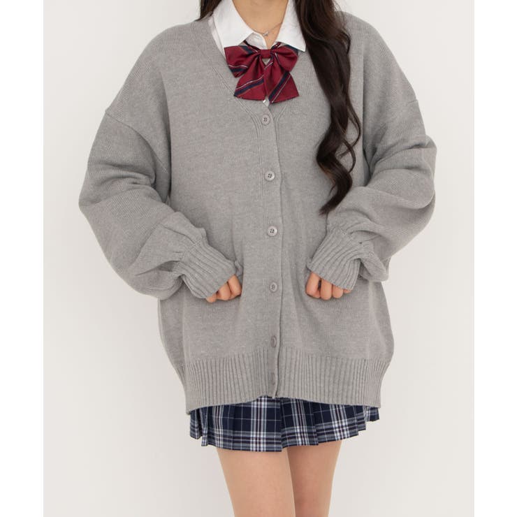 グレー | スクールニットカーディガン 制服カーディガン オーバーサイズ | WEGO【WOMEN】