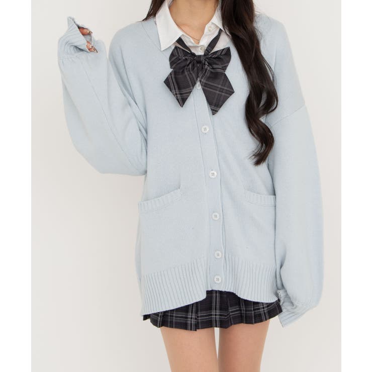柄2 | スクールニットカーディガン 制服カーディガン オーバーサイズ | WEGO【WOMEN】