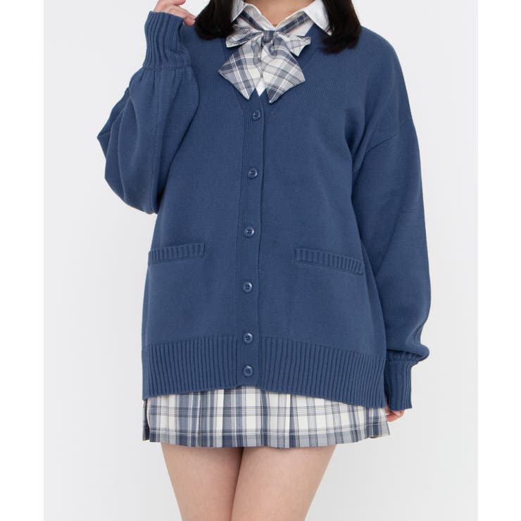 柄3(ネイビー2) | スクールニットカーディガン 制服カーディガン オーバーサイズ | WEGO【WOMEN】