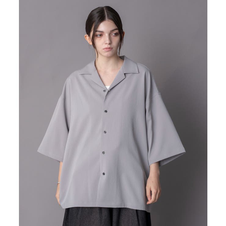 グレー | クレープオープンカラーシャツ（SS） | WEGO【MEN】