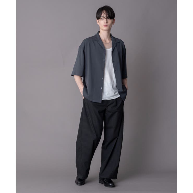 クレープオープンカラーシャツ（SS） | WEGO【MEN】 | 詳細画像1 