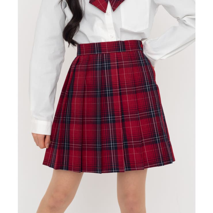 レッドチェック1 | スクールプリーツスカート | WEGO【WOMEN】