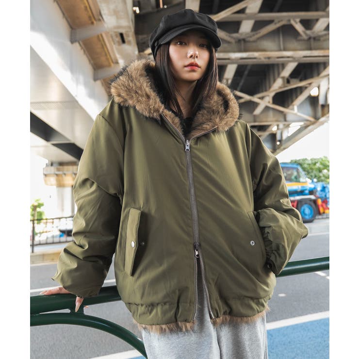 フェイクファーリバーシブルフードブルゾン[品番：WG010099398]｜WEGO