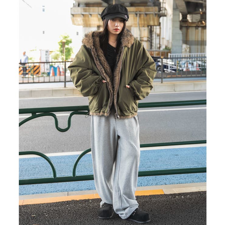 フェイクファーリバーシブルフードブルゾン[品番：WG010099398]｜WEGO