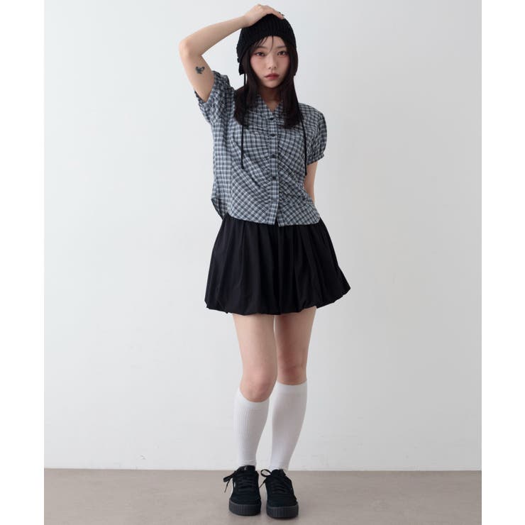 コンパクトギャザーチェックシャツ | WEGO【WOMEN】 | 詳細画像1 