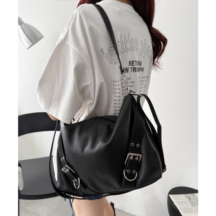 ブラック | ベルトデザイン2wayショルダー | WEGO【MEN】