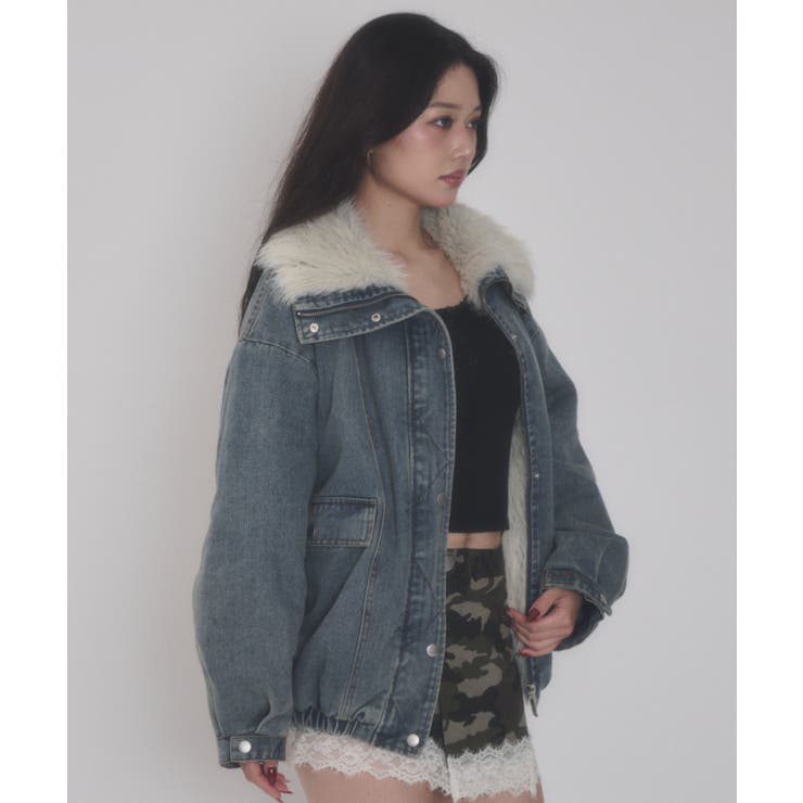 インサイドFファーデニムブルゾン | WEGO【WOMEN】 | 詳細画像10 
