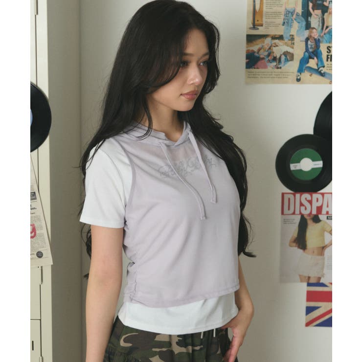 スタッズロゴシアーレイヤードトップ | WEGO【WOMEN】 | 詳細画像4 