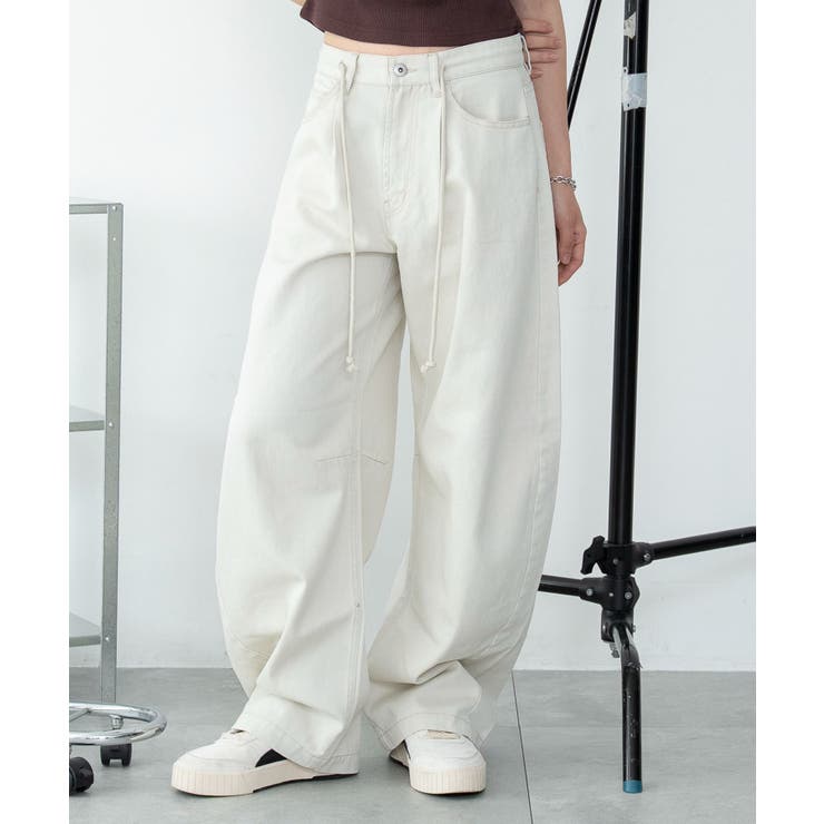 オフホワイト | ワイドカーブスウィッチングパンツ | WEGO【WOMEN】