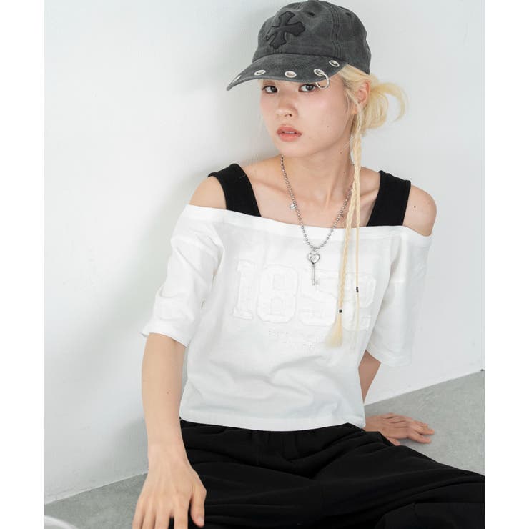 ホワイト | タンクレイヤードドロストショートT | WEGO【WOMEN】