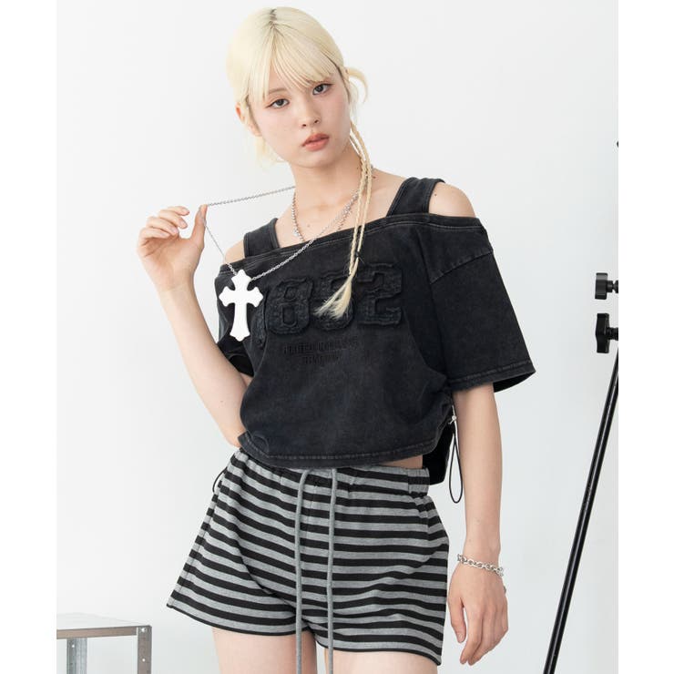 スミクロ | タンクレイヤードドロストショートT | WEGO【WOMEN】