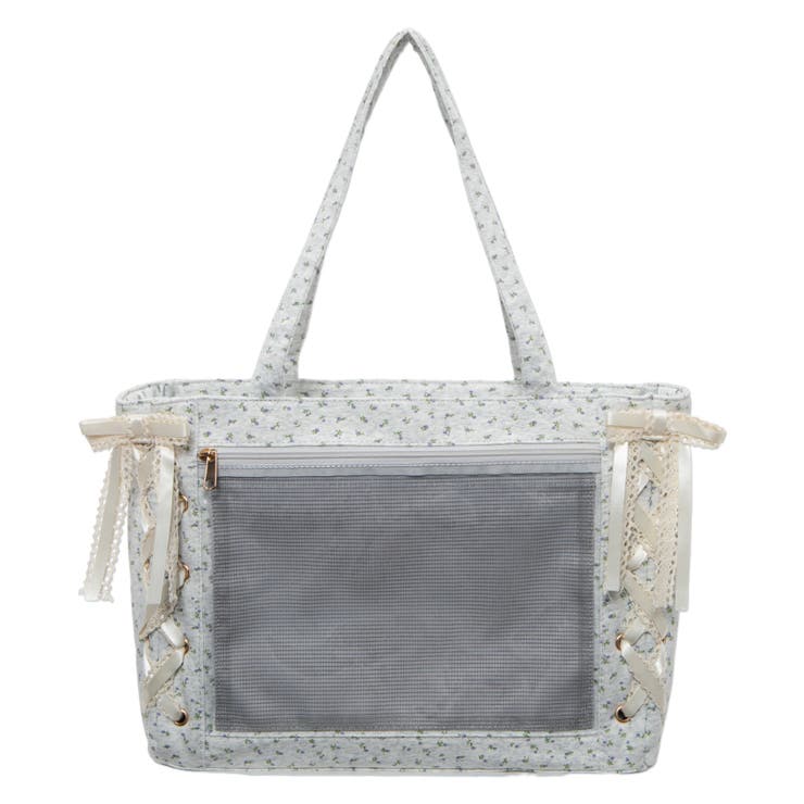 グレー：花柄 | ガーリーレースアップ痛バッグS | WEGO【WOMEN】