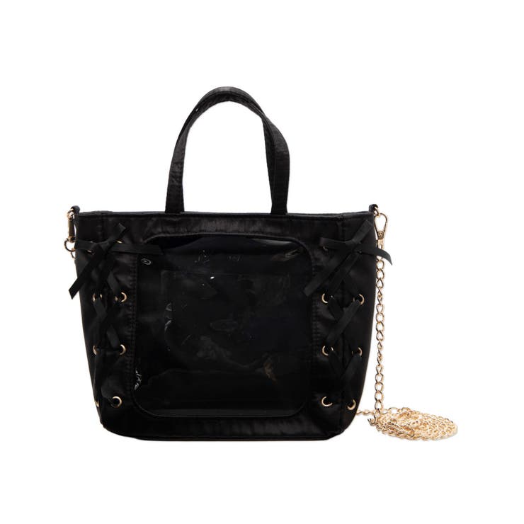 ブラック | レースアップミニぬいショルダー | WEGO【WOMEN】
