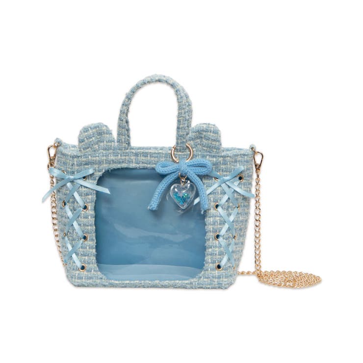 サックス | 耳付きツイードレースアップミニぬいショルダー | WEGO【WOMEN】