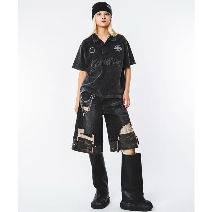 ブリーチグラフィックポロシャツ（SS） | WEGO【MEN】 | 詳細画像4 