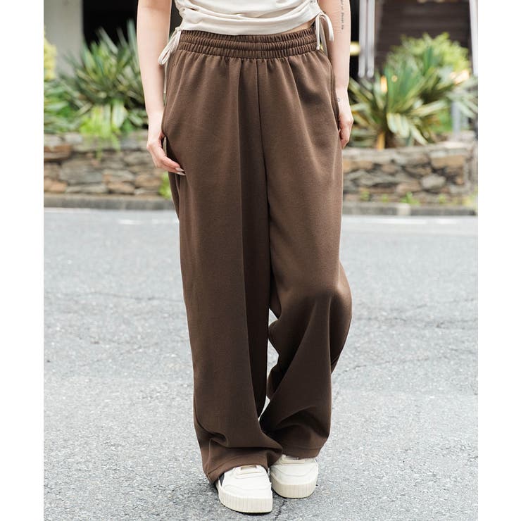 ブラウン | ライトスウェットワイドパンツ | WEGO【WOMEN】