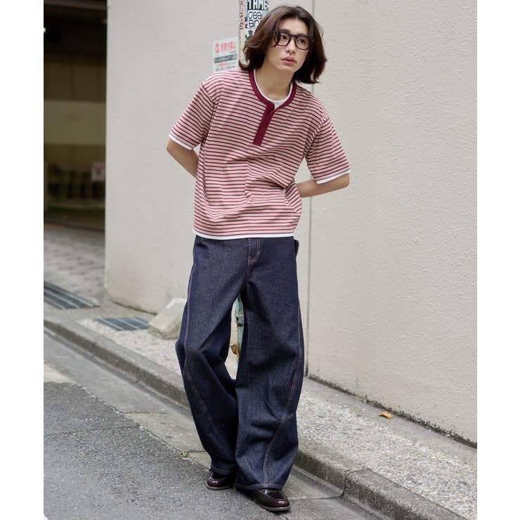 ボーダーヘンリーネックT（SS） | WEGO【MEN】 | 詳細画像1 