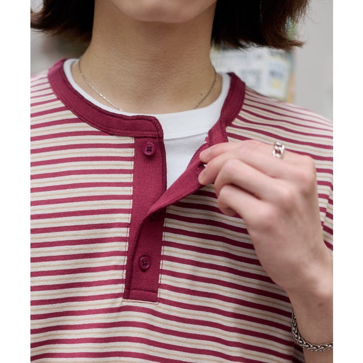 ボーダーヘンリーネックT（SS） | WEGO【MEN】 | 詳細画像4 