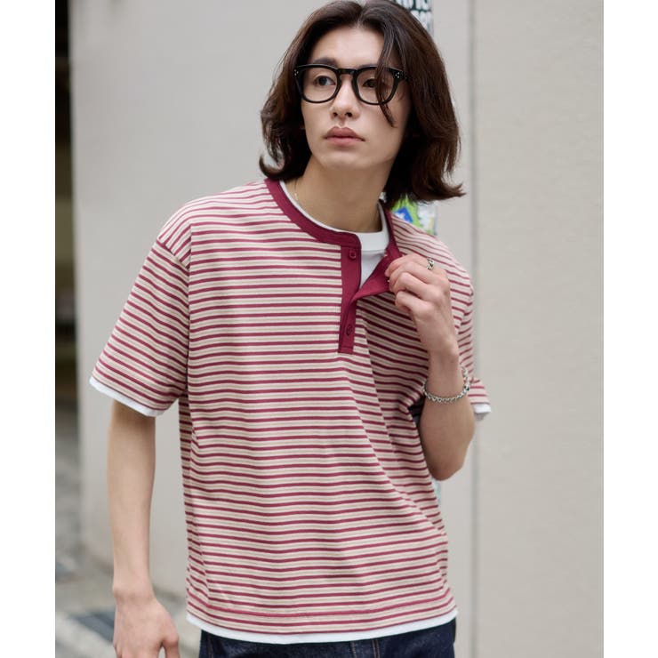ボーダーヘンリーネックT（SS） | WEGO【MEN】 | 詳細画像6 