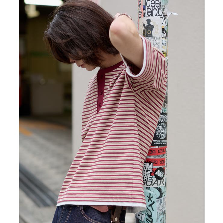ボーダーヘンリーネックT（SS） | WEGO【MEN】 | 詳細画像7 
