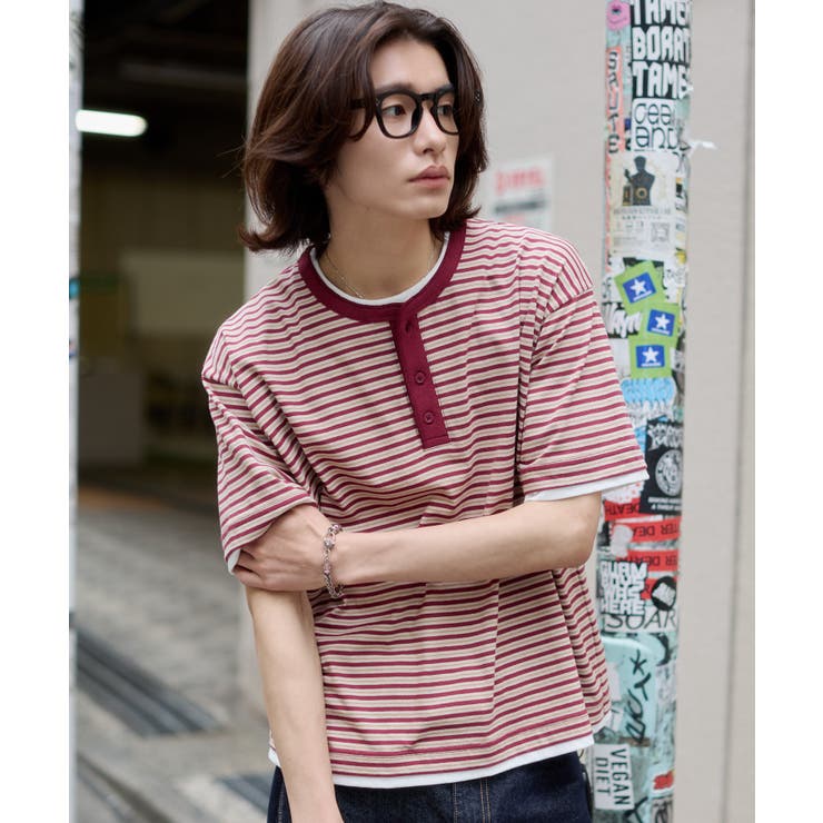 ボーダーヘンリーネックT（SS） | WEGO【MEN】 | 詳細画像8 