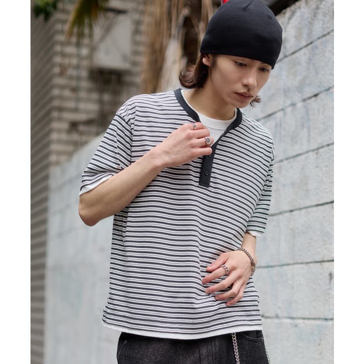 ボーダーヘンリーネックT（SS） | WEGO【MEN】 | 詳細画像11 