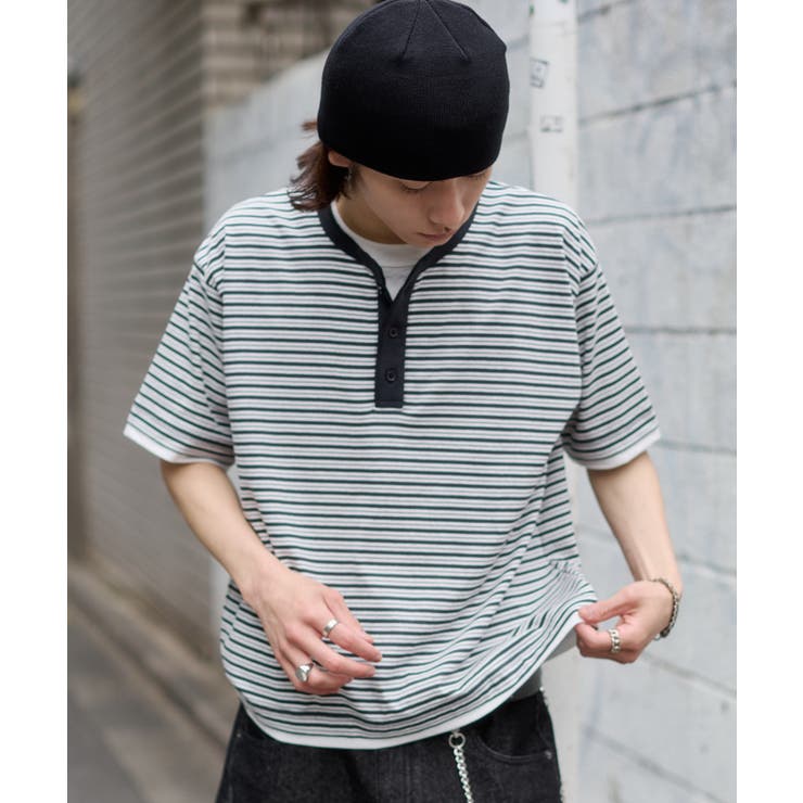 ボーダーヘンリーネックT（SS） | WEGO【MEN】 | 詳細画像12 