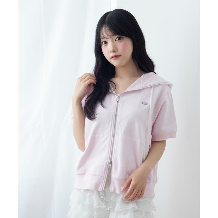 レースパイピング半袖パーカー | WEGO【WOMEN】 | 詳細画像9 