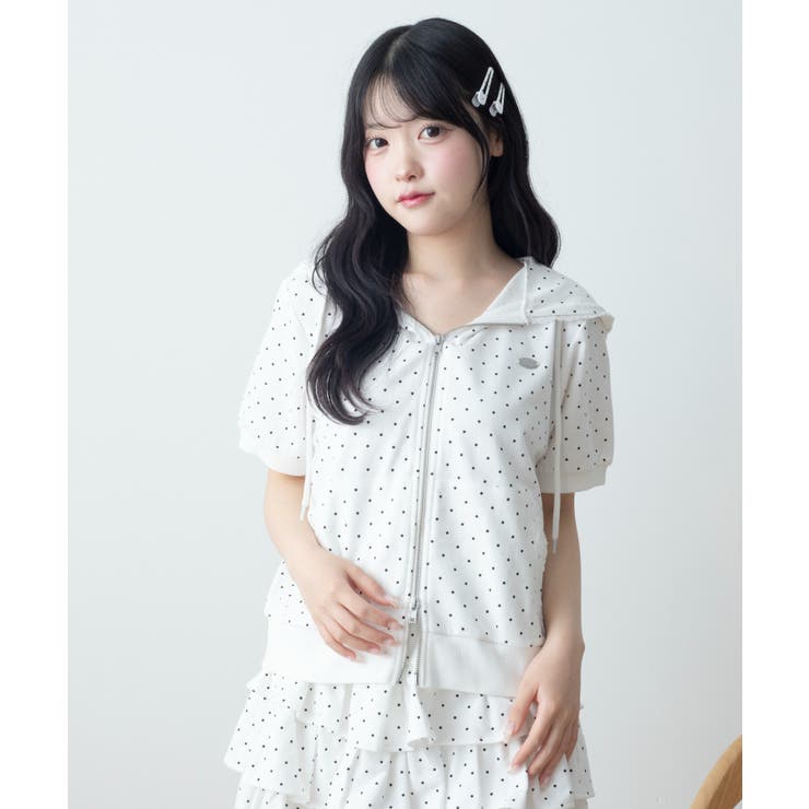 レースパイピング半袖パーカー | WEGO【WOMEN】 | 詳細画像16 