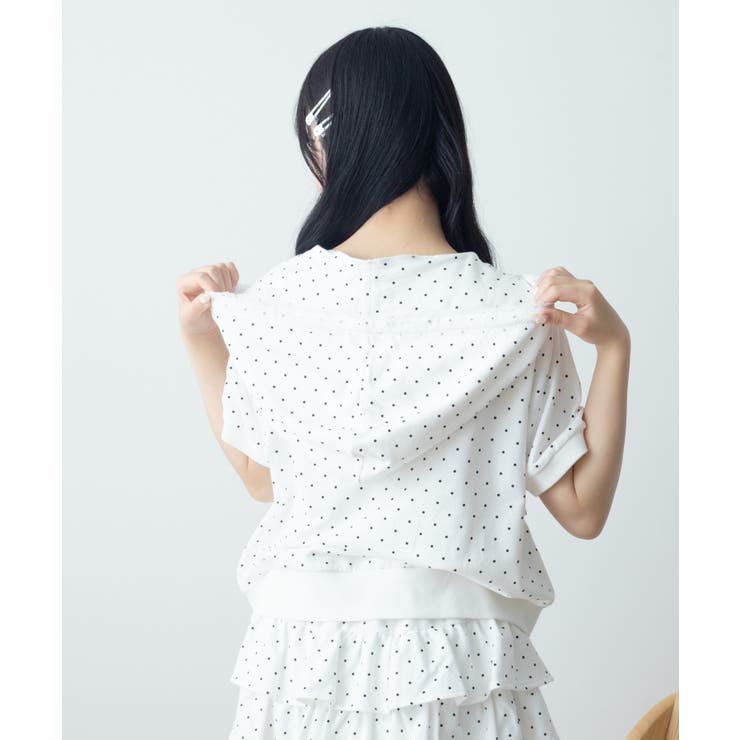レースパイピング半袖パーカー | WEGO【WOMEN】 | 詳細画像19 