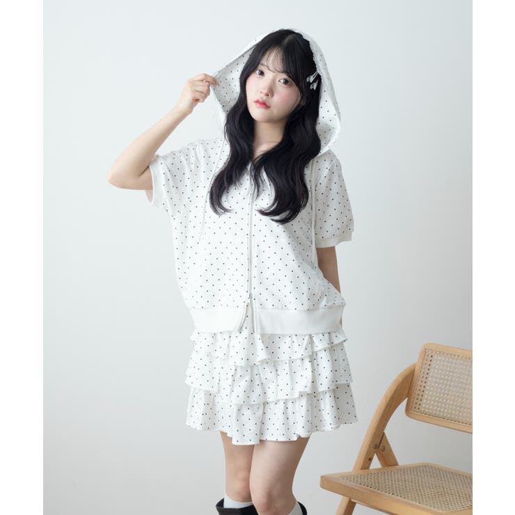 レースパイピング半袖パーカー | WEGO【WOMEN】 | 詳細画像20 
